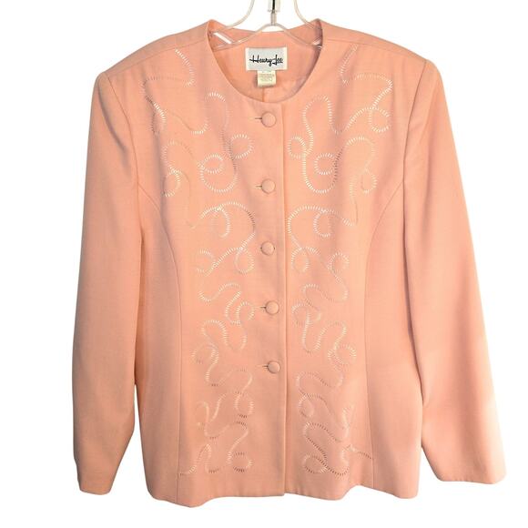 Heury -Lee 10 Women's Blazer Peach Suit Coat Misses M Medium Size Jacket - Picture 1 of 4